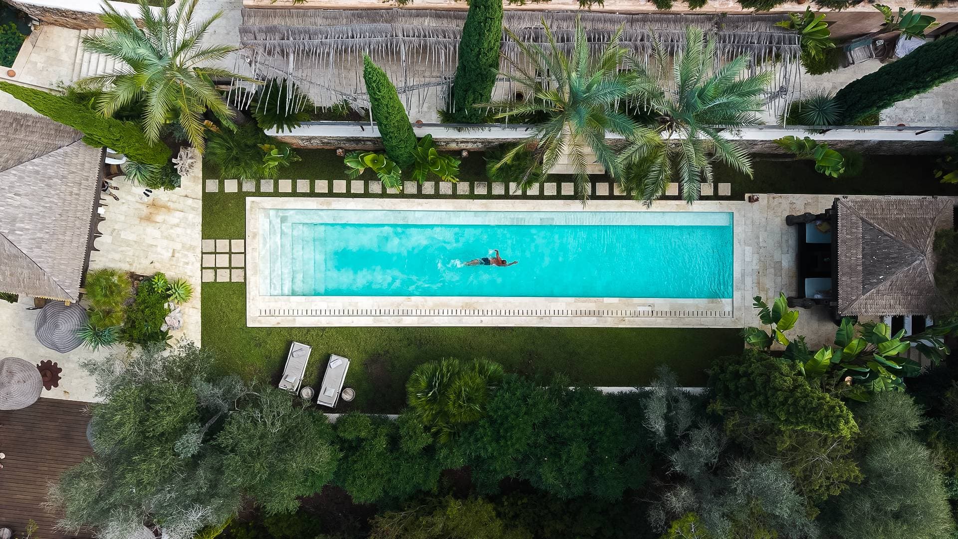 Private Ibiza villa seen from above